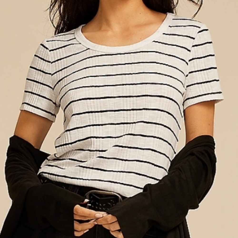 Maurices Black and White Striped Tee